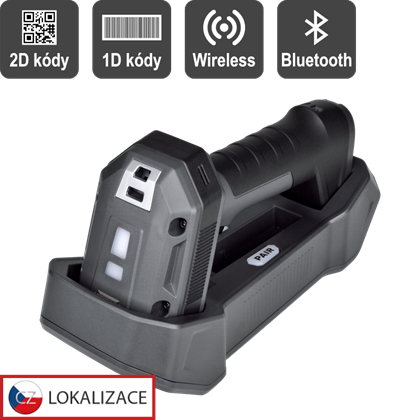 CCD 2D průmyslová čtečka Virtuos HW-857, bezdrátová, USB, tmavě šedá