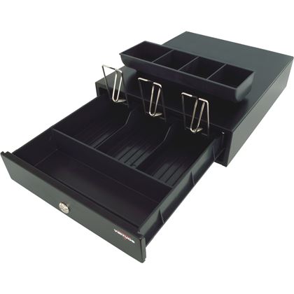 Pokladní zásuvka mikro EK-300C s kabelem, pořadač 3/4, 9-24V, černá  EKN0111 3