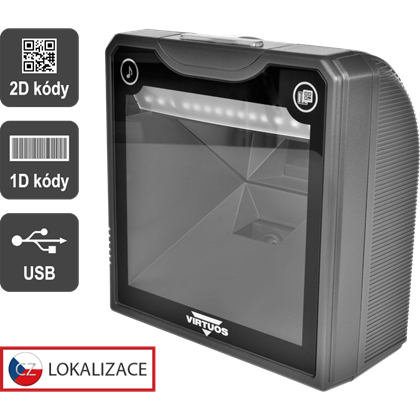 CCD 2D čtečka Virtuos HT-865A, stacionární, USB, černá
