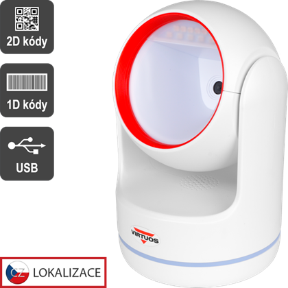 CCD 2D čtečka Virtuos HT-861A, stacionární, USB, bílá