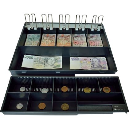 Pokladní zásuvka C425 - bez kabelu, kovové držáky, 5-9V, černá  EKN0114 6