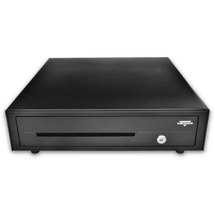 Pokladní zásuvka C420D - s kabelem, kovové držáky, 9-24V, černá  EKN0115 2