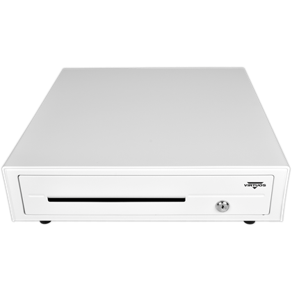 Pokladní zásuvka C420D - s kabelem, kovové držáky, 9-24V, bílá  EKN0118 2