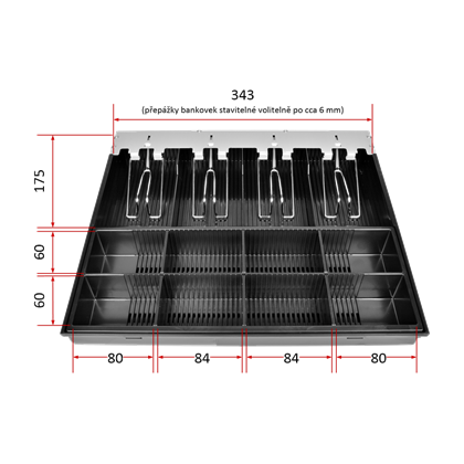 Pořadač na peníze pro pokladní zásuvky C420D/C430D, kovové držáky  EKN9034 4