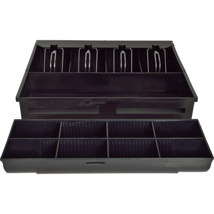 Pokladní zásuvka S-410C - s kabelem, pořadač 4/8, 9-24V, černá  EKO0104 4