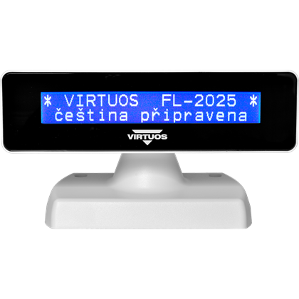 LCD zákaznický displej Virtuos FL-2025MB 2x20, serial, bílý  EJG0007 5