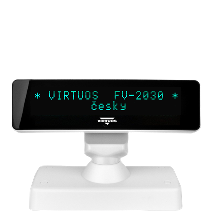 VFD zákaznický displej Virtuos FV-2030W 2x20 9mm, serial, bílý  EJG1006 2
