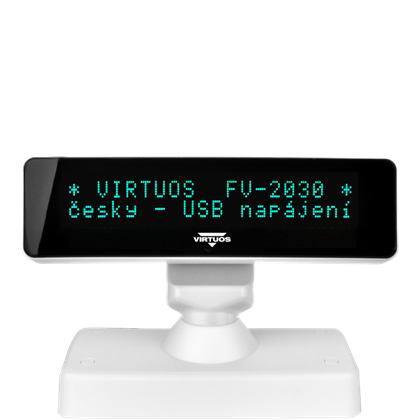 VFD zákaznický displej Virtuos FV-2030W 2x20 9mm, USB, bílý  EJG1004 2