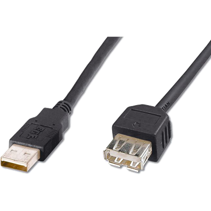 Kabel USB prodlužovací A-A, 2 m, černý